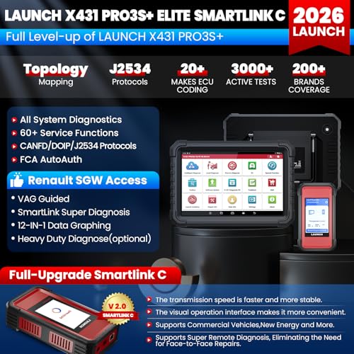 LAUNCH X431 PRO3S Elite 2026 AllinOne Bidirectional Scan Tool with J2534 Protocols HD Trucks Scanner Topology Map 60Service ECU Code Full Function Scanner CANFDDoIPDPDUFCA 2 Yrs Update - Image 3