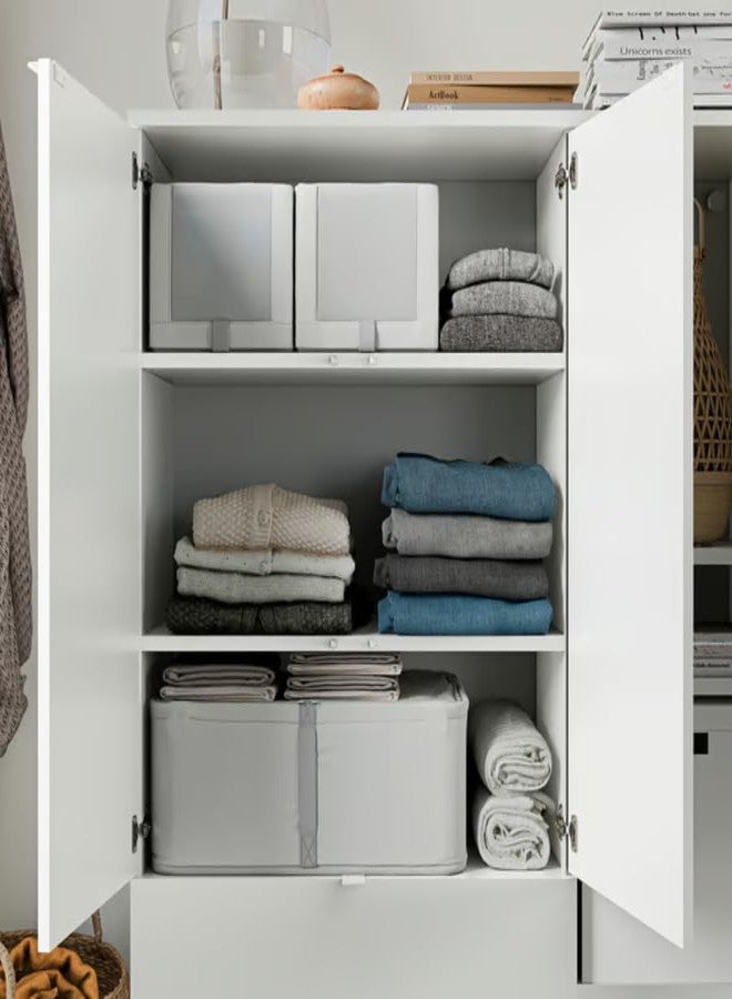 STORK HEMMAFIXARE Stackable (Storage case, fabric striped/white/grey, 34x51x19 cm) - Image 3