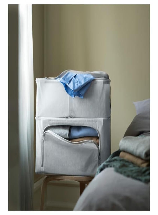 STORK HEMMAFIXARE Stackable (Storage case, fabric striped/white/grey, 34x51x19 cm) - Image 4