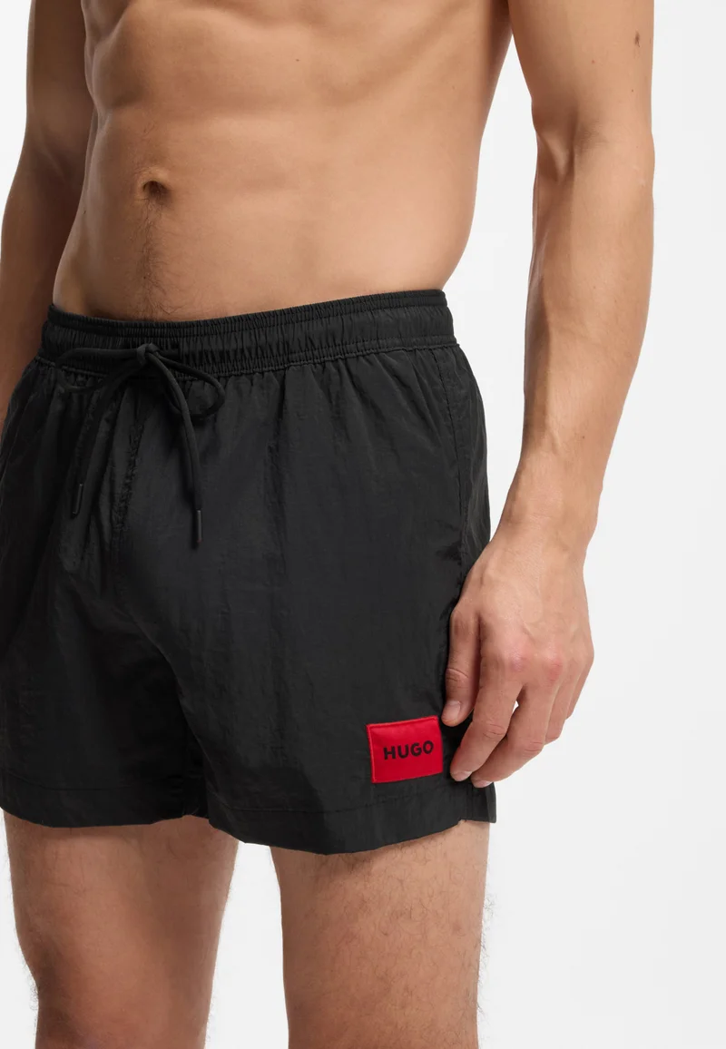 HUGO Black Quick-dry swim shorts with logo label for Men | Best Price UAE