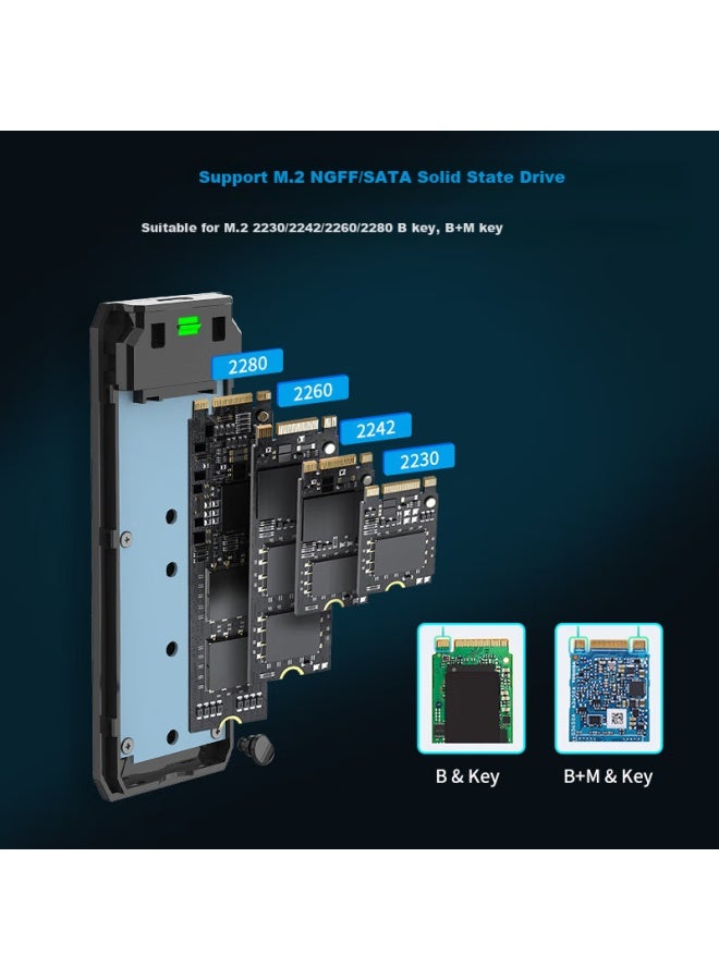 Godo o M.2 Ssd Enclosure Ngff Protocol To Type-c External Sata Notebook Hard Drive Case With Usb 3.0 - Image 4