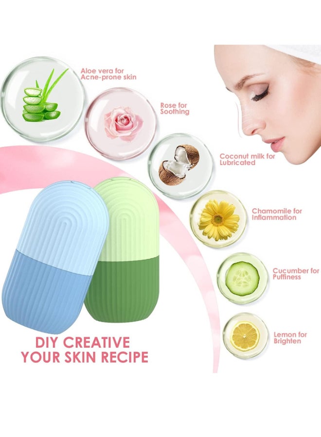 MJZ Face Ice Roller & Facial Massager Tool, Beauty Glow Cube Ice Roller for Face Skin Care Tools for Eye Wrinkles, Acne Puffiness Relief (Green)  - Image 3