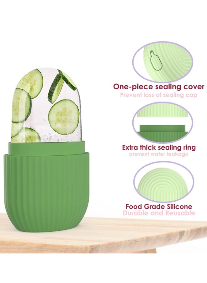 MJZ Face Ice Roller & Facial Massager Tool, Beauty Glow Cube Ice Roller for Face Skin Care Tools for Eye Wrinkles, Acne Puffiness Relief (Green)  - Image 4