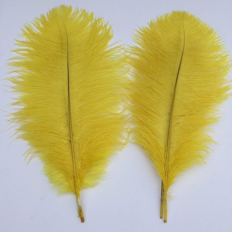 Sowder 5pcs Ostrich Feathers 16-18inch(40-45cm) Home Wedding Decoration(Yellow) - Image 2