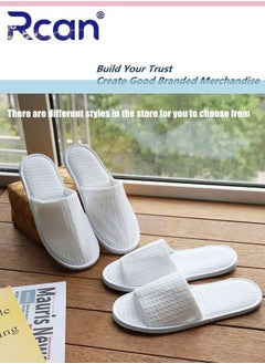 Rcan 5 Pairs Disposable Adult Guest Slippers, Open Toe Bulk Slippers, Multicolor Breathable Linen Slipper for Home, Hotel, Travel, SPA, Party  - Image 2