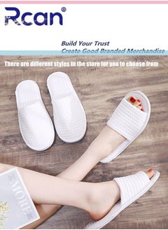 Rcan 5 Pairs Disposable Adult Guest Slippers, Open Toe Bulk Slippers, Multicolor Breathable Linen Slipper for Home, Hotel, Travel, SPA, Party  - Image 4
