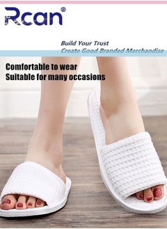 Rcan 5 Pairs Disposable Adult Guest Slippers, Open Toe Bulk Slippers, Multicolor Breathable Linen Slipper for Home, Hotel, Travel, SPA, Party  - Image 3