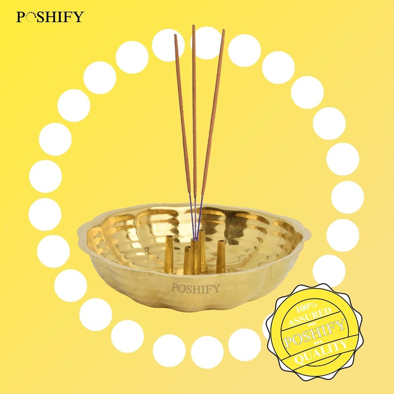 POSHIFY Agardan Plate Elegant Handcrafted Brass Agardan Plate for Incense Sticks Puja and Meditation Traditional Indian Design for Home Decor - Image 5