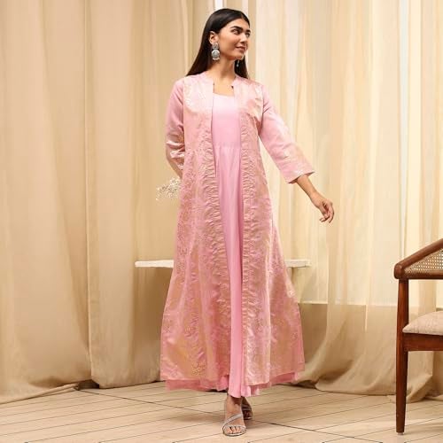 Biba Women Light Pink Polyester Dress_40 - Image 5