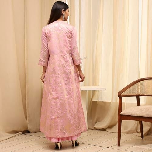 Biba Women Light Pink Polyester Dress_40 - Image 4