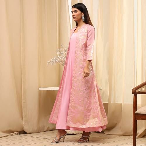 Biba Women Light Pink Polyester Dress_40 - Image 2