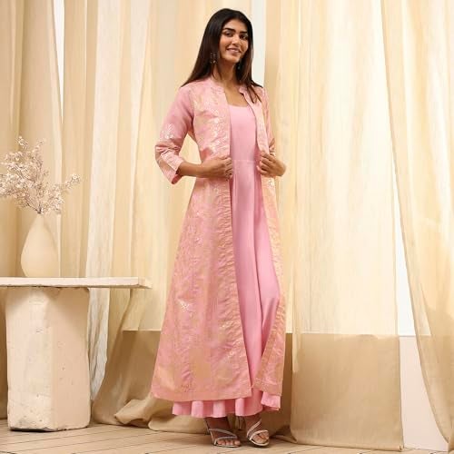 Biba Women Light Pink Polyester Dress_40 - Image 3