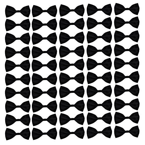 Dedila 50PCS Satin Grosgrain Ribbon Bow Ties Bows 2.8inch' Craft Projects for DIY Kids Hair Clips,Gift Packing Applique Embellishment (Black) - Image 5