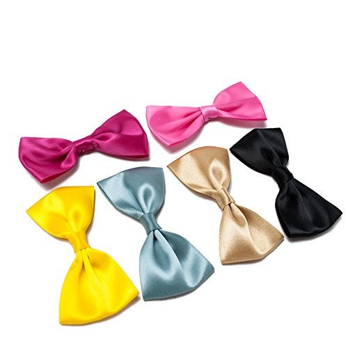 Dedila 50PCS Satin Grosgrain Ribbon Bow Ties Bows 2.8inch' Craft Projects for DIY Kids Hair Clips,Gift Packing Applique Embellishment (Black) - Image 3