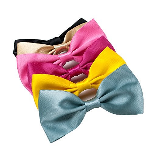 Dedila 50PCS Satin Grosgrain Ribbon Bow Ties Bows 2.8inch' Craft Projects for DIY Kids Hair Clips,Gift Packing Applique Embellishment (Black) - Image 2