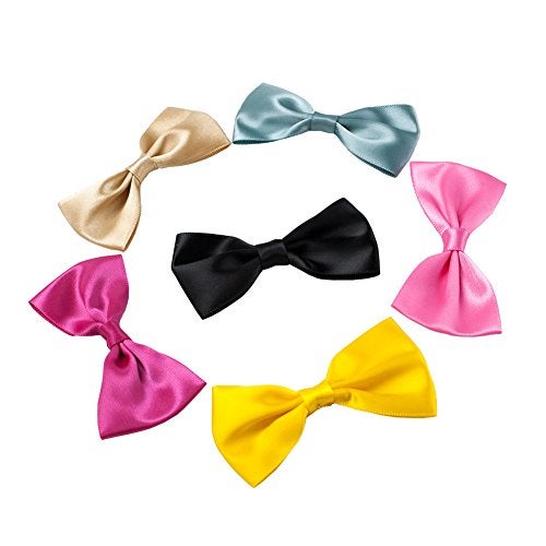 Dedila 50PCS Satin Grosgrain Ribbon Bow Ties Bows 2.8inch' Craft Projects for DIY Kids Hair Clips,Gift Packing Applique Embellishment (Black) - Image 4