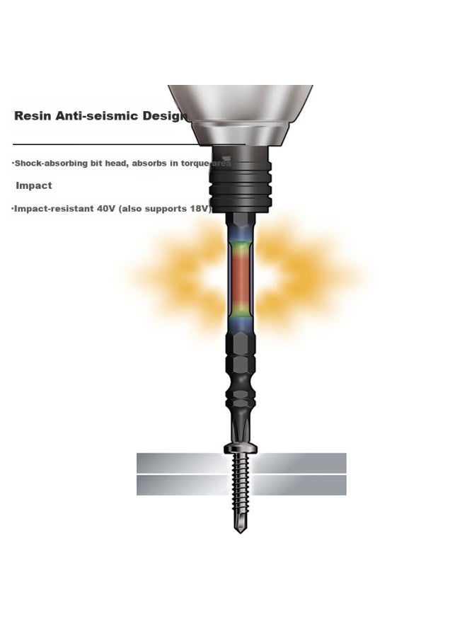 Anex Black Dragon Toughness Screwdriver Bit Abrs-2065, 40v Magnetic Double-headed Screwdriver Ph2x65mm, Pack Of 2 - Image 2