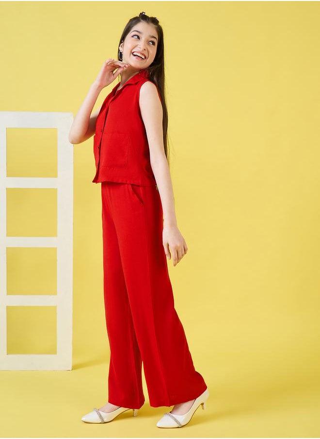 Stylo Bug - Solid Pocket Detail Top & Straight Pants Set by Styli - Image 1