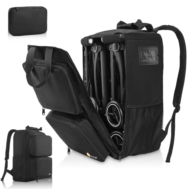 حقيبة ظهر قابلة للطي لعربة الأطفال AKOZLIN 142X87X205 متوافقة مع GB Pockit All City و GB Pockit Air All Terrain و Gb Pockit Stroller Upgrade Version باللون الأسود