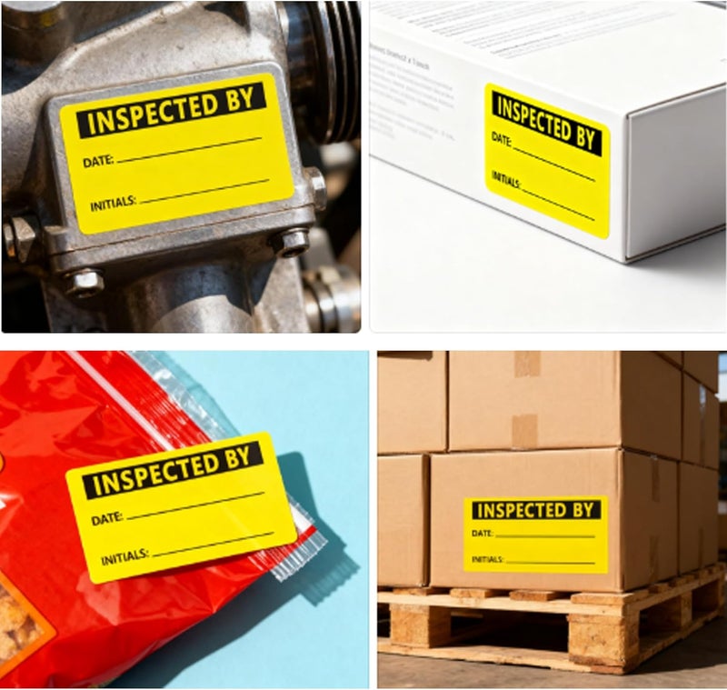 Top label 2X1 Inches Inspected by Stickers,Quality Control Inventory Labels for Company Handling Shipping Warehouse Inventory Quality Control Organization,500 Pcs Per Roll - Image 3
