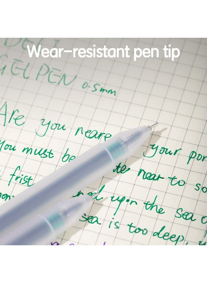 Deli قلم جيل دلي G67-GN – طرف رصاص 0.5 مم، حبر أخضر، جفاف سريع، طرف عالي الدقة، كتابة بألوان زاهية - Image 3