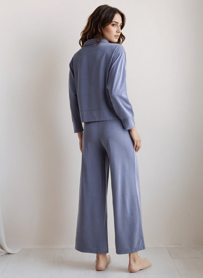 Splash FAV Pyjama Set Collared T-shirt & Trousers - Image 3