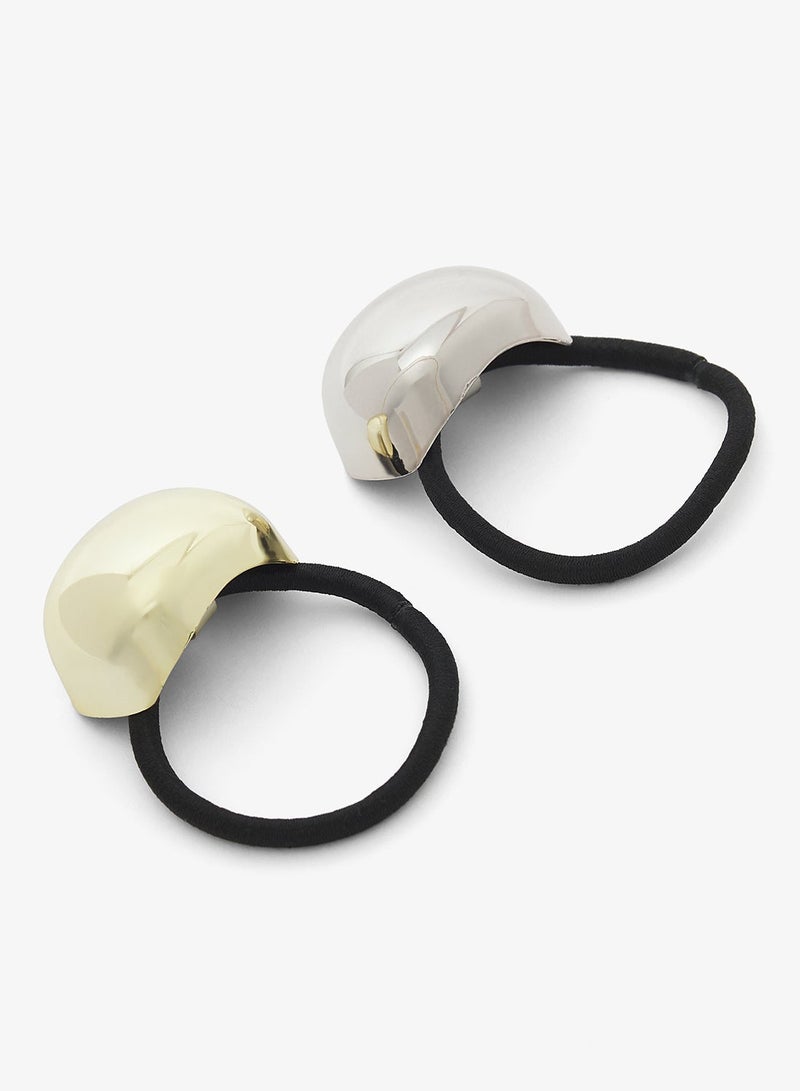 جينجر طقم ربطات شعر معدنية ذهبية قطعتين - Image 3