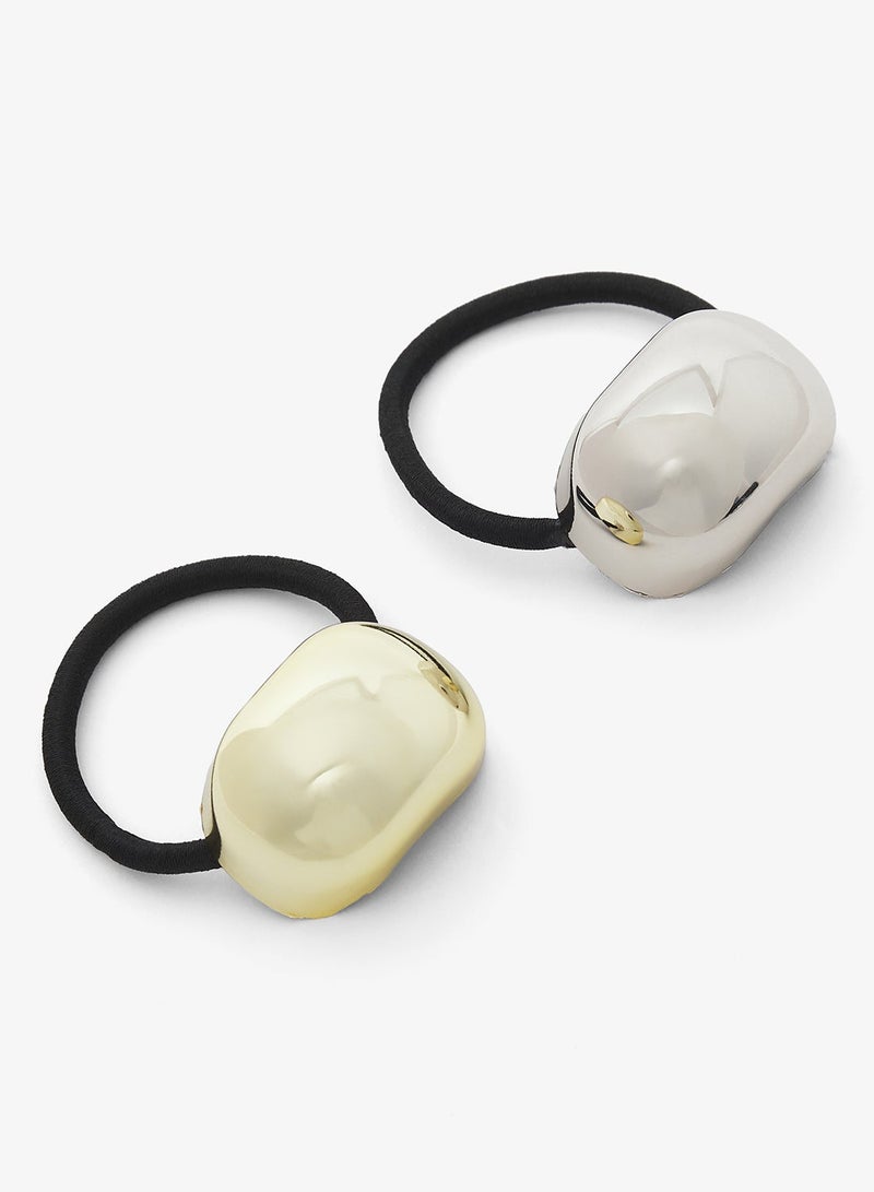 جينجر طقم ربطات شعر معدنية ذهبية قطعتين - Image 2