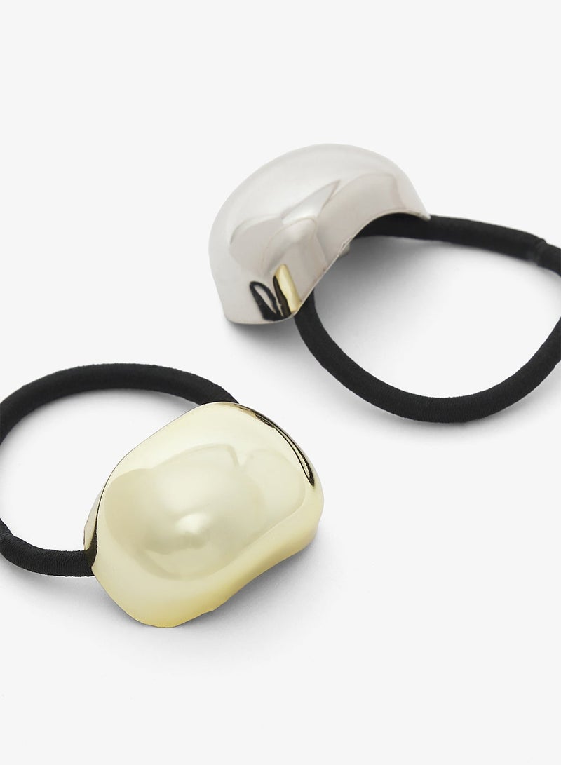 جينجر طقم ربطات شعر معدنية ذهبية قطعتين - Image 4