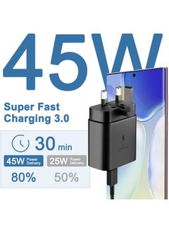 Generic Fast Charger for Samsung Galaxy Charger Head with Charging Cable 45 watts, S23 Ultra S23 Plus S23 S23 S22 Ultra S22 S21 Ultra S21 S21 A54 A53 A52 A32-45W with Type-C 5A fast Cable  - Image 2