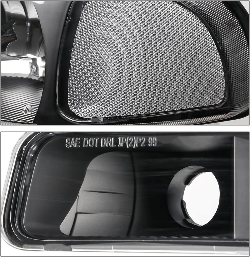 M-AUTO Black Headlights Assembly with LED Bulbs - Image 5
