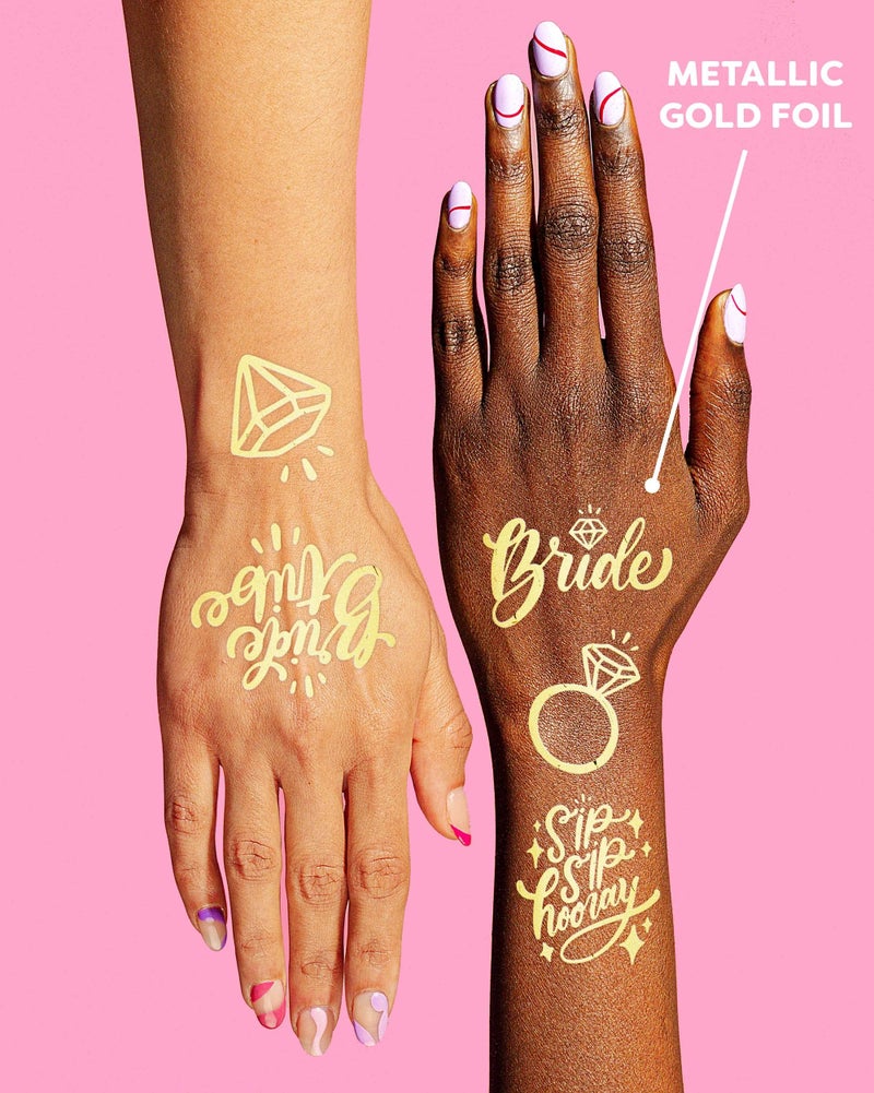 xo, Fetti 30 Bride Tribe Metallic Tattoos | Bachelorette Party Decorations, Bridesmaid Favor + Bride To Be gold - Image 3
