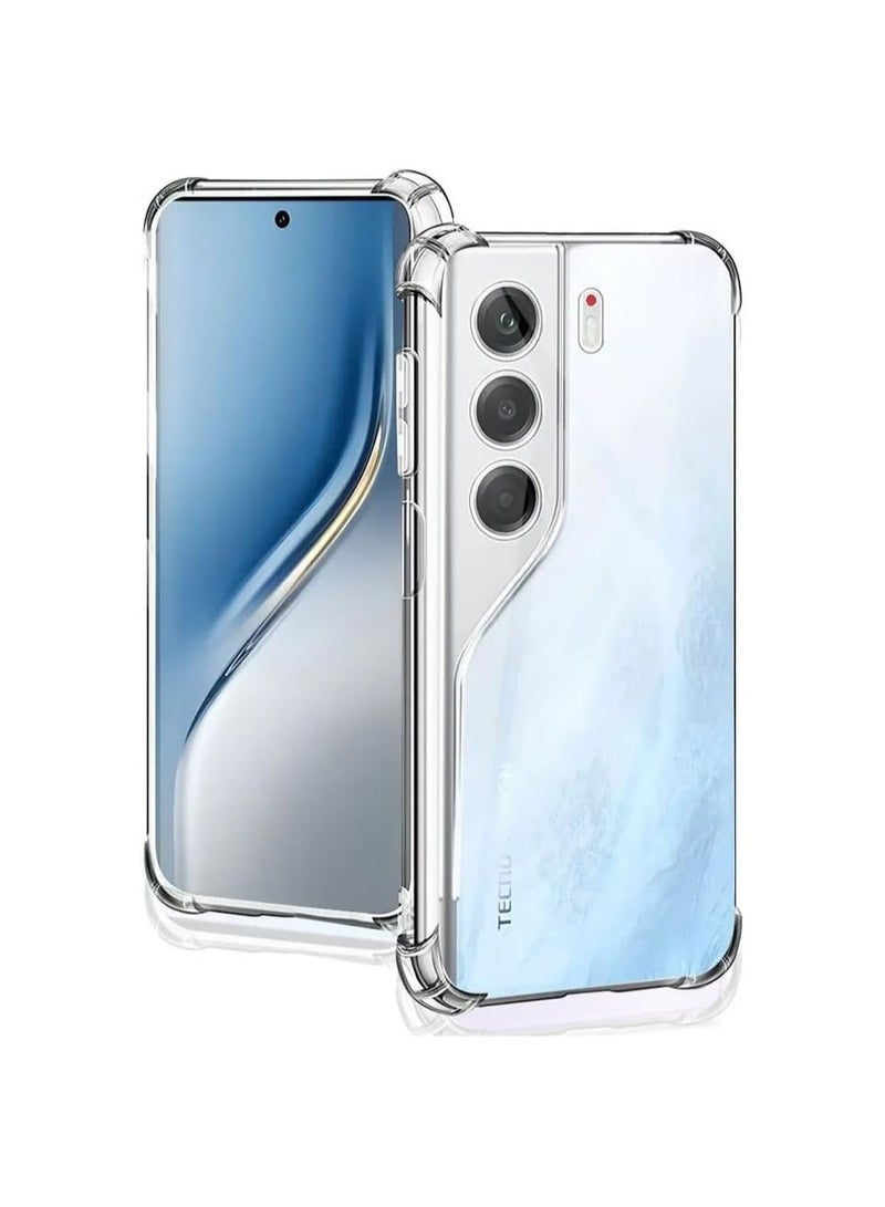 general Clear Case Compatible with Tecno Camon 40 Pro 5G, Slimline TPU Transparent Soft Back Cover with 4-Corner Anti-Shock Airbag and Camera Lens Protection - Image 1