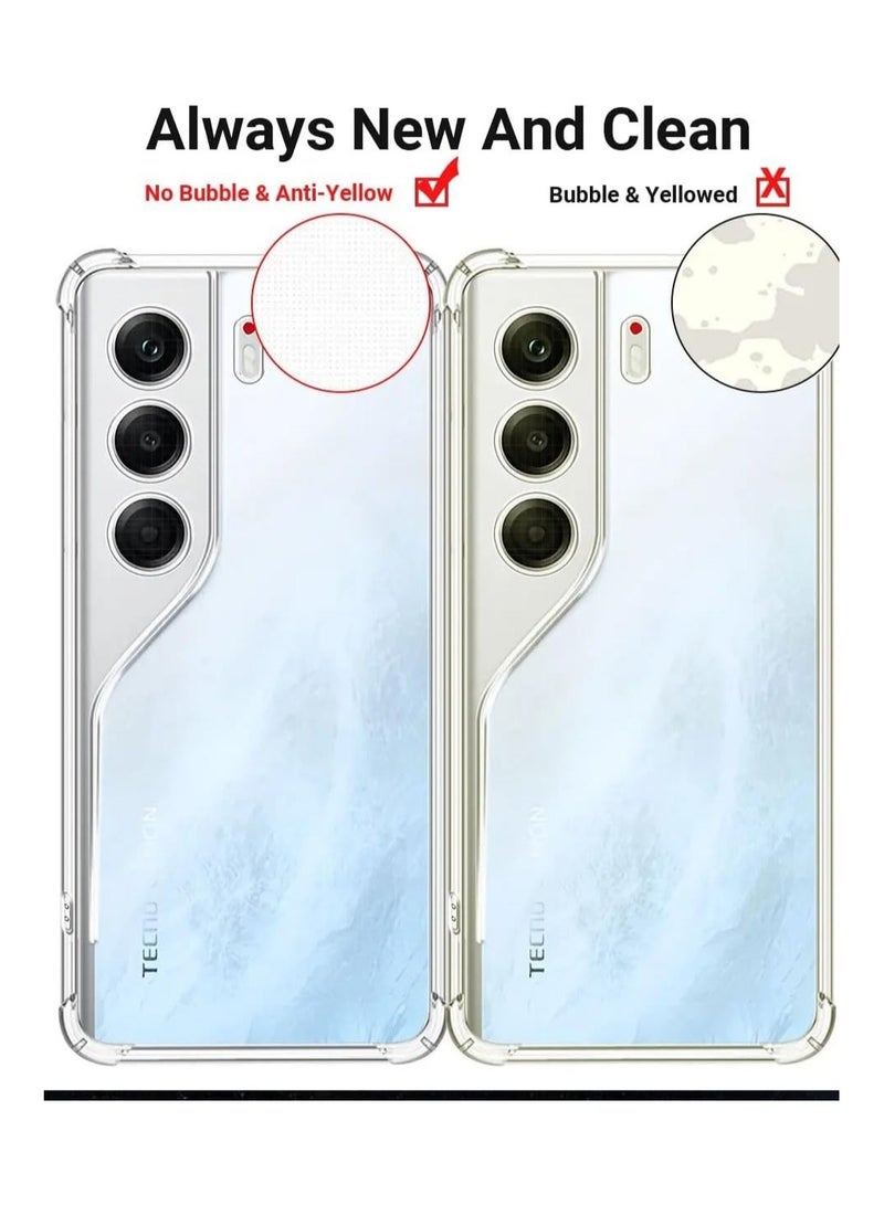 general Clear Case Compatible with Tecno Camon 40 Pro 5G, Slimline TPU Transparent Soft Back Cover with 4-Corner Anti-Shock Airbag and Camera Lens Protection - Image 4