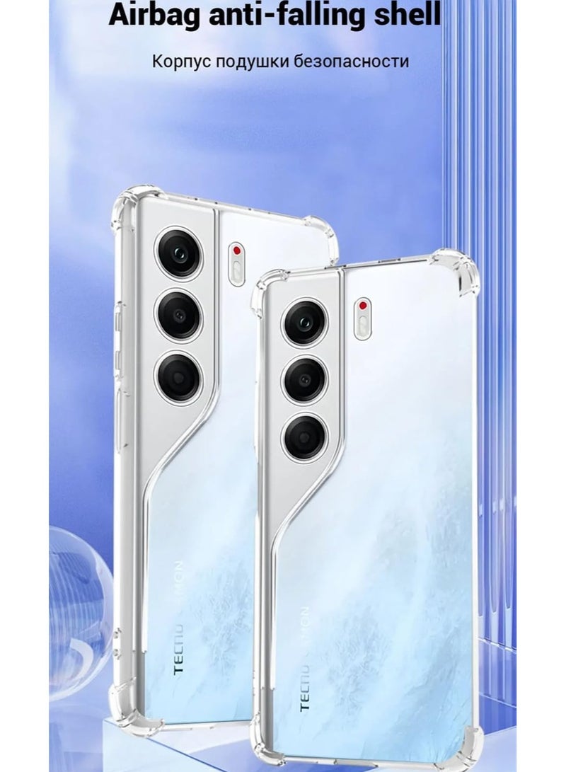 general Clear Case Compatible with Tecno Camon 40 Pro 5G, Slimline TPU Transparent Soft Back Cover with 4-Corner Anti-Shock Airbag and Camera Lens Protection - Image 2