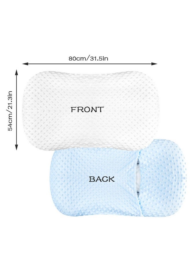Hooyax Baby Lounger Cover 2 Pack Premium Newborn Lounger Covers, Organic Removable Infant Slipcovers for Baby Nest Lounger, Ultra Soft Snug Fit Infant Lounger Cover for Boys Girls (Blue,White) - Image 2
