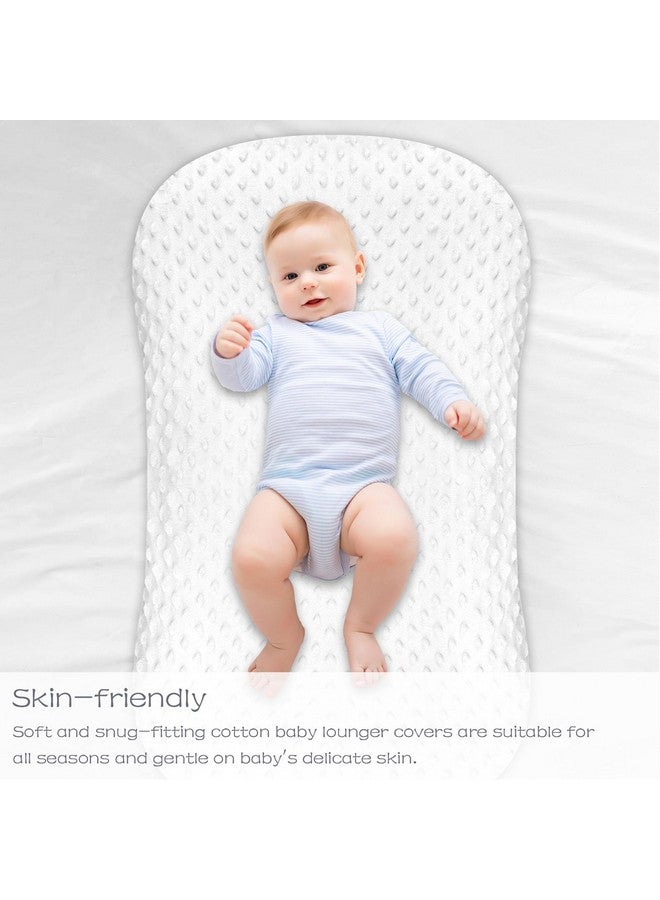 Hooyax Baby Lounger Cover 2 Pack Premium Newborn Lounger Covers, Organic Removable Infant Slipcovers for Baby Nest Lounger, Ultra Soft Snug Fit Infant Lounger Cover for Boys Girls (Blue,White) - Image 4