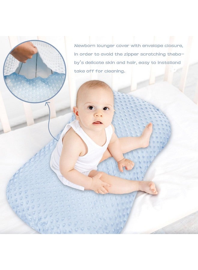 Hooyax Baby Lounger Cover 2 Pack Premium Newborn Lounger Covers, Organic Removable Infant Slipcovers for Baby Nest Lounger, Ultra Soft Snug Fit Infant Lounger Cover for Boys Girls (Blue,White) - Image 3