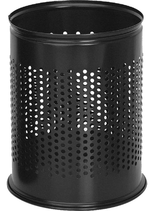Brg T1 Office Type Black Garbage Bin with Holes Under Desk 14 lt