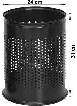 BERTA Brg T1 Office Type Black Garbage Bin with Holes Under Desk 14 lt  - Image 2