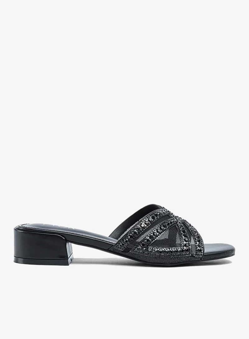 فايور Stylish Ornate Metallic Block Heel  AJ 021