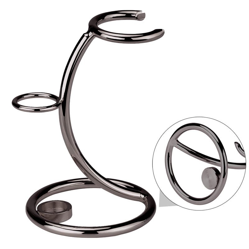 Linkidea Shower Shaving Brush Stand, Safety Razor Holder, Compatible with Vikings Blade Chieftain, Emperor Augustus Razor (Brushed Nickel) - Image 4