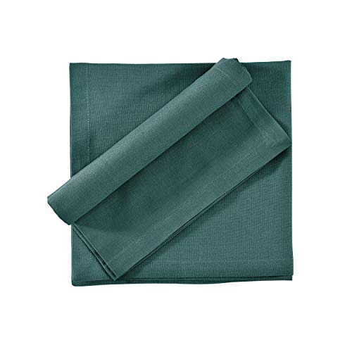 FINGERCRAFT Cloth Napkins, Cotton Linen Mitered Corner Soft Durable Washable Eco-Friendly Napkins Cloth 12 Pack, 18x18 inch Premium Quality for Home Hotel Parties Christmas Wedding Dinner Teal - Image 3