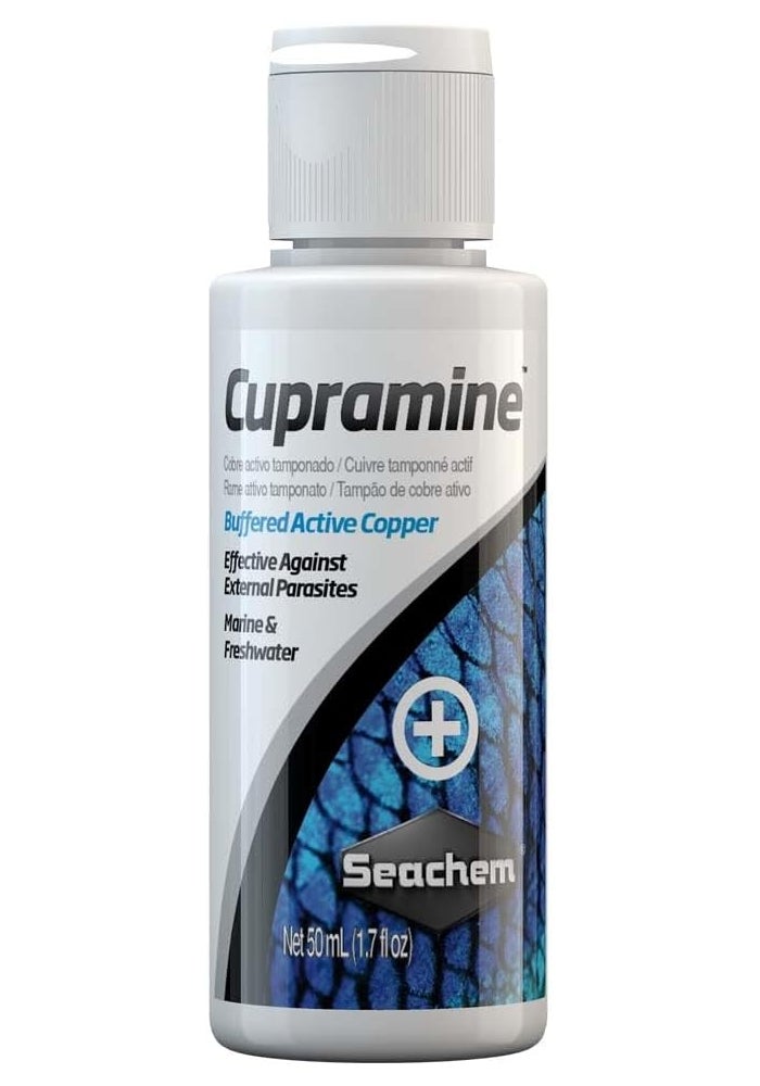 Seachem Cupramine - Buffered Active Copper Treatment for Marine and Freshwater Fish, 50 mL