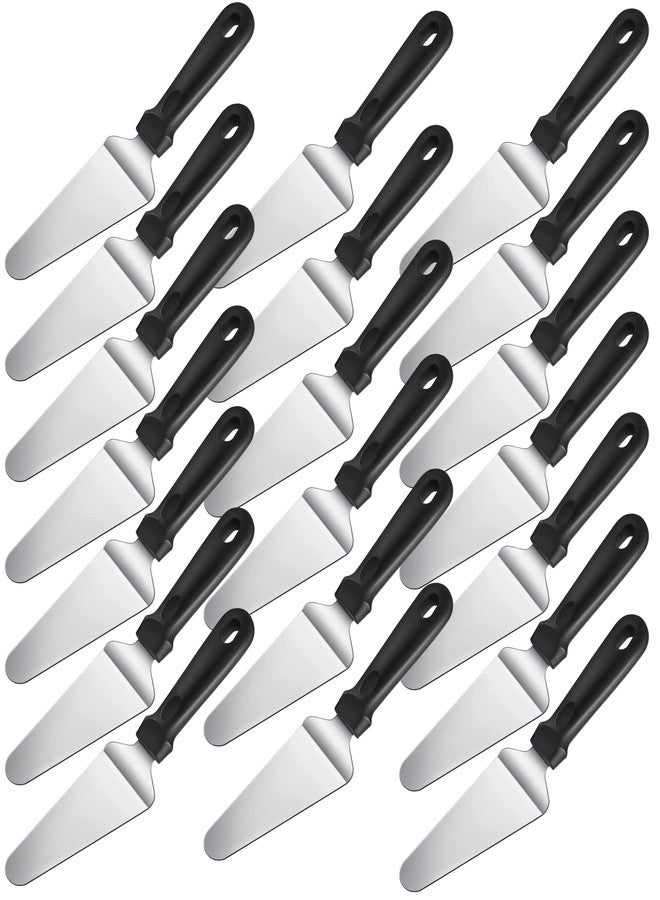Yoande 20 Pcs Pizza Spatula Bulk Pie Server Pie Cutter Cake Cutter Stainless Steel Cake Serving Spatula Non Slip Easy to Grip Baking Triangular Spade Plastic Handle Shovel for Desserts Pizza Pie Cake - Image 1