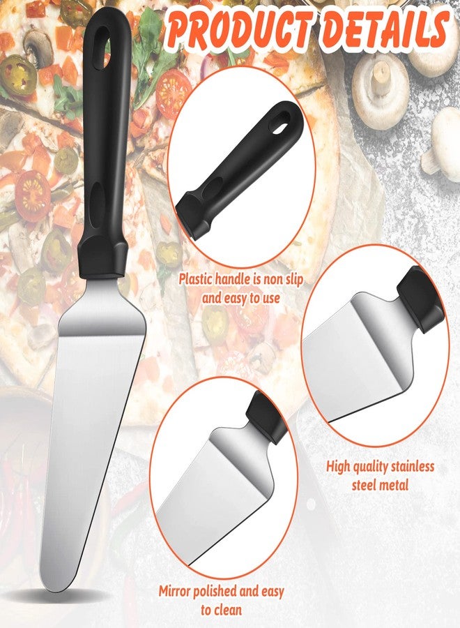 Yoande 20 Pcs Pizza Spatula Bulk Pie Server Pie Cutter Cake Cutter Stainless Steel Cake Serving Spatula Non Slip Easy to Grip Baking Triangular Spade Plastic Handle Shovel for Desserts Pizza Pie Cake - Image 4