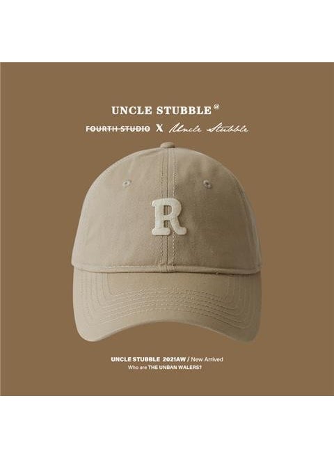 Generic 2022 new letter R standard brown baseball cap Womens Big head circumference slimming face small all-match Sports peaked cap Wine Red  - Image 3