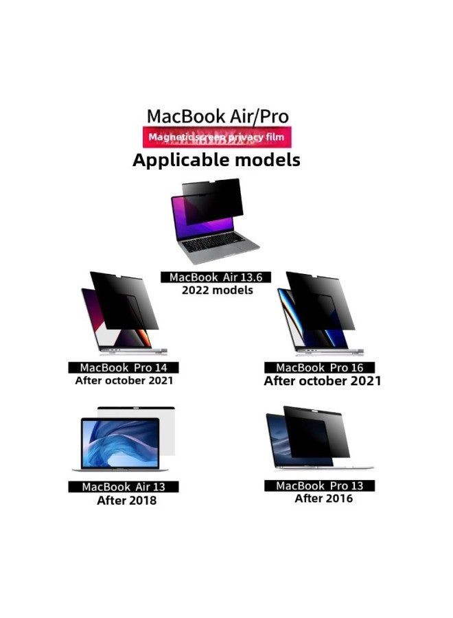 Ultra-thin Magnetic Anti-peep Film Suitable For MacBookPro/Air Computer Magnetic Anti-peep Film Air15.3 Film-free-Color:Ultra-thin Magnetic Anti-peep Film (with Bottom Washing Glue)-Size:Macbook Air 13.6(2022-2023)/298.6*197.26mm - Image 2