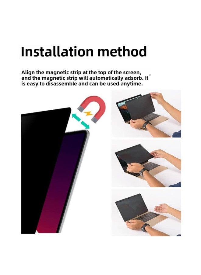 Ultra-thin Magnetic Anti-peep Film Suitable For MacBookPro/Air Computer Magnetic Anti-peep Film Air15.3 Film-free-Color:Ultra-thin Magnetic Anti-peep Film (with Bottom Washing Glue)-Size:Macbook Air 13.6(2022-2023)/298.6*197.26mm - Image 1