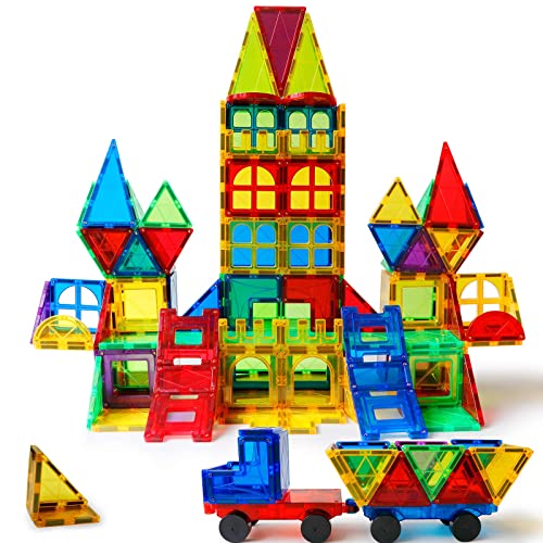 MAGBLOCK Magnetic Tiles Kids Toys 120PCS 3D Magnetic Building Blocks Set Construction Toys Educational STEM Magnet Tiles for Kids Stacking Blocks Learning Gifts for Toddlers Boys Girls - Image 1